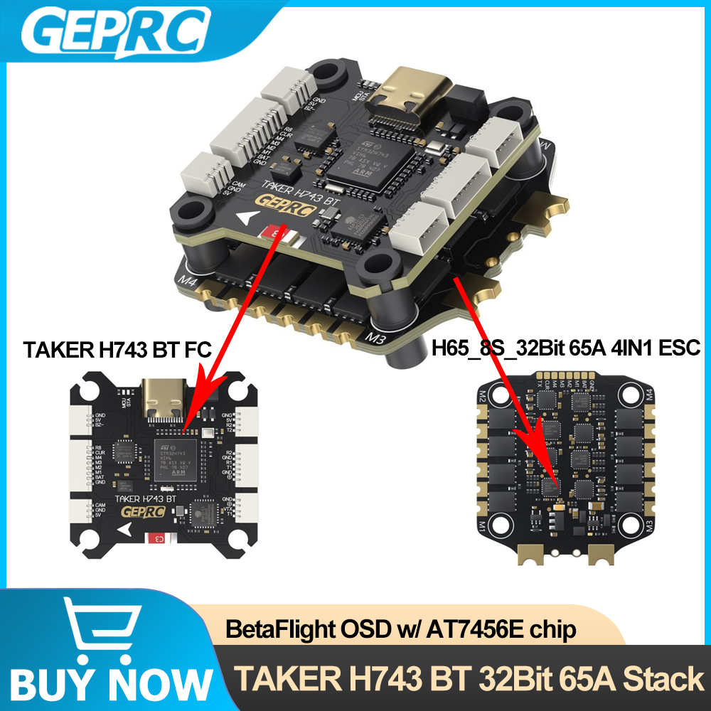 Drone Racing Esc - GEPRC TAKER H743 BT 32-bitowy 65A